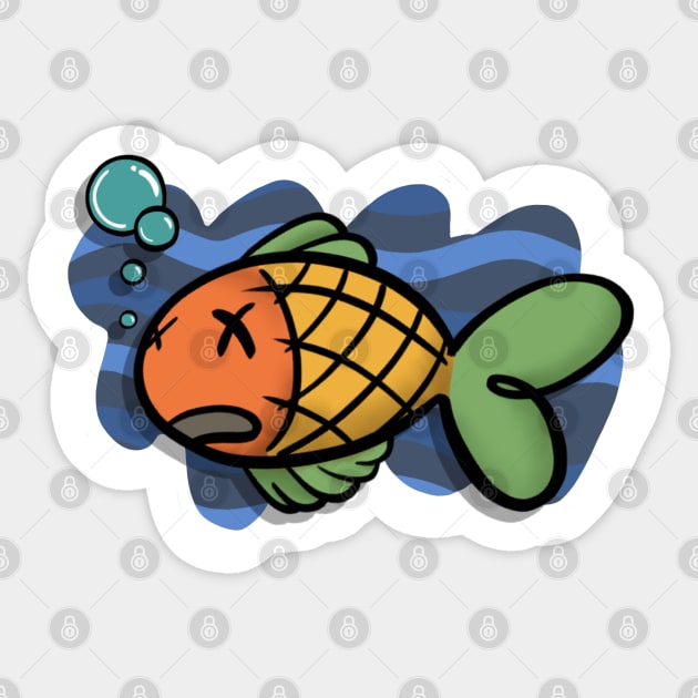 Zombie Fish Sticker by SisterSpyder923